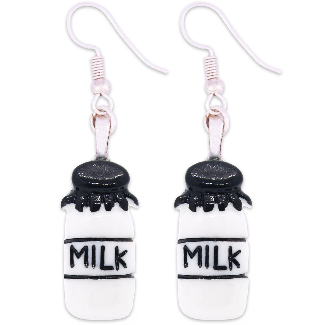 Black & White Milk Earrings