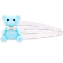 Pastel Blue Teddy Bear Hair Clip