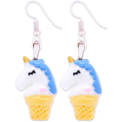 Blue Unicorn Ice Cream Earrings