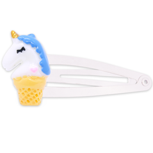 Blue Unicorn Ice Cream Hair Clip