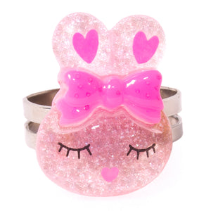 Pink Sparkly Bunny Ring