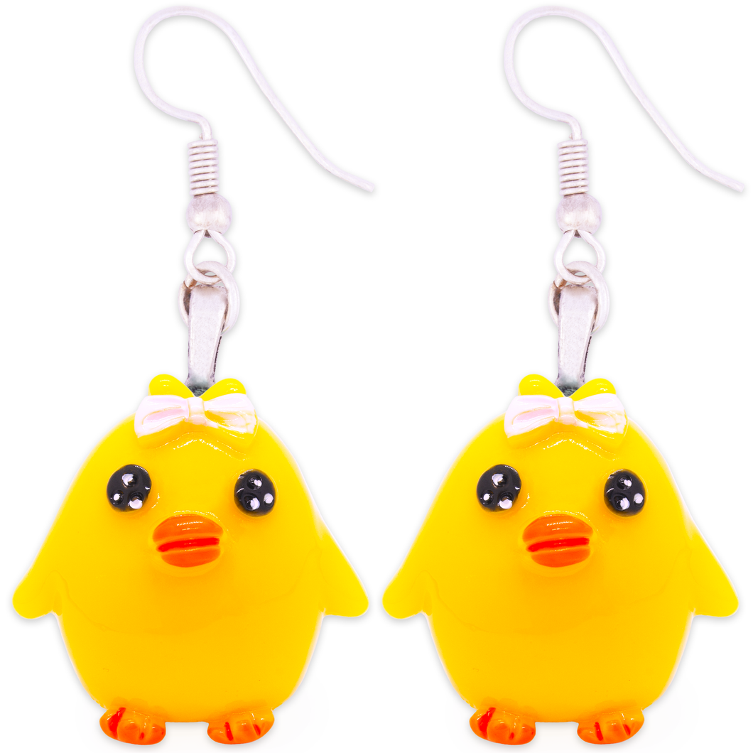 Duck With Bow Earrings