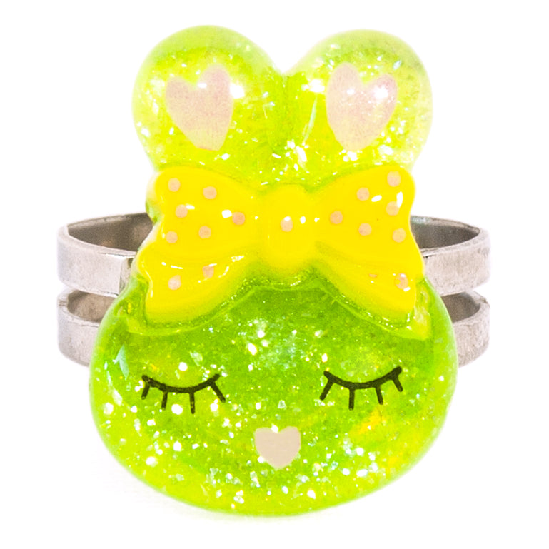 Green Sparkly Bunny Ring