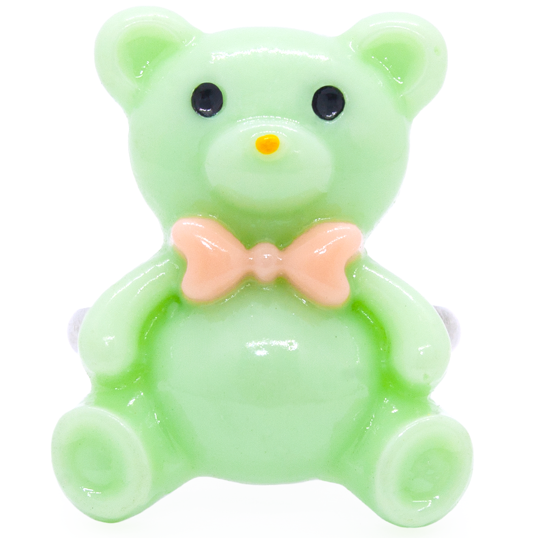 Pastel Green Teddy Bear Ring