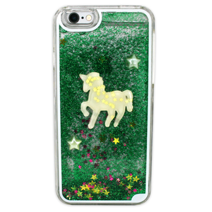 Green Unicorn Glitter Case
