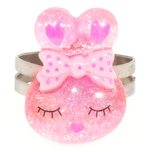 Light Pink Sparkly Bunny Ring