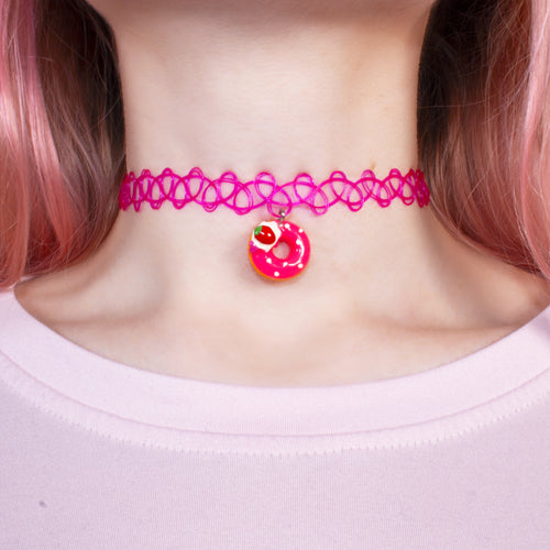 Hot Pink Donut Choker