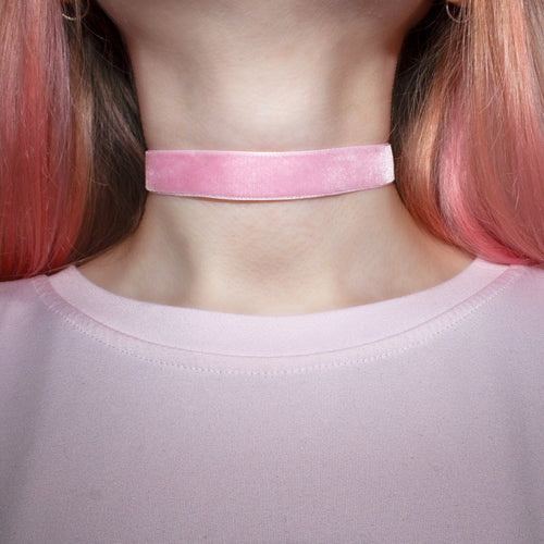 Pastel Pink Velvet Choker