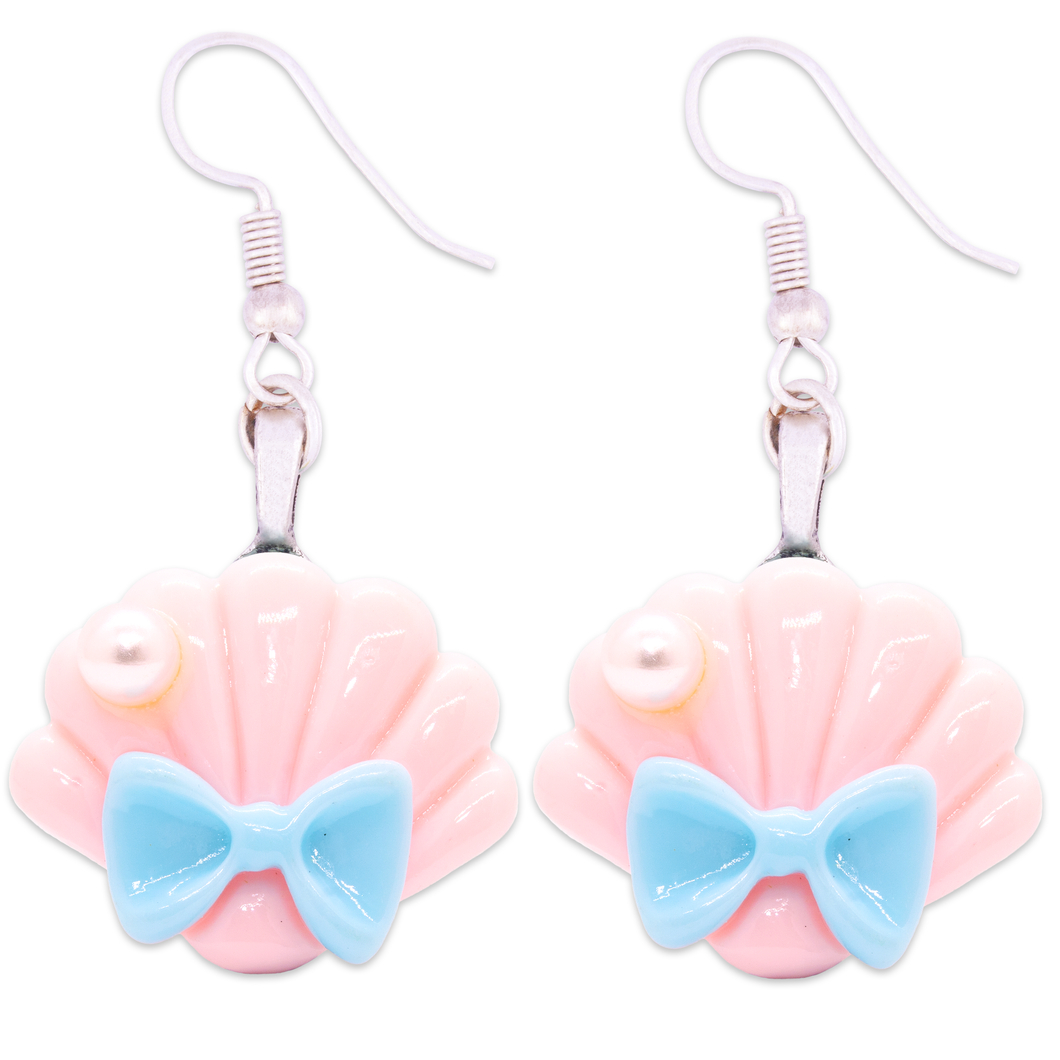 Pastel Pink Seashell Earrings