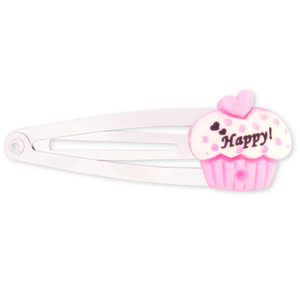 Pink & White Cupcake Hair Clip