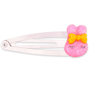 Pink & Yellow Sparkly Bunny Hair Clip