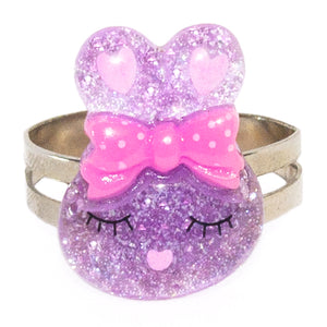 Purple Sparkly Bunny Ring