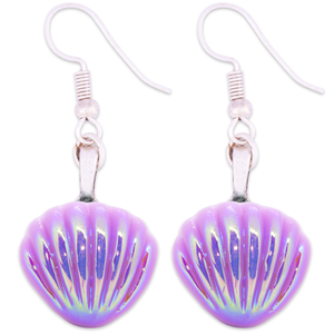 Purple Seashell Earrings