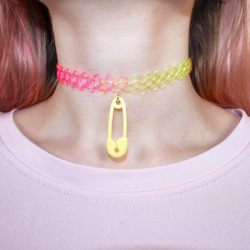 Multicolour Safety Pin Choker