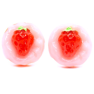 Pink Strawberry Tart Earrings