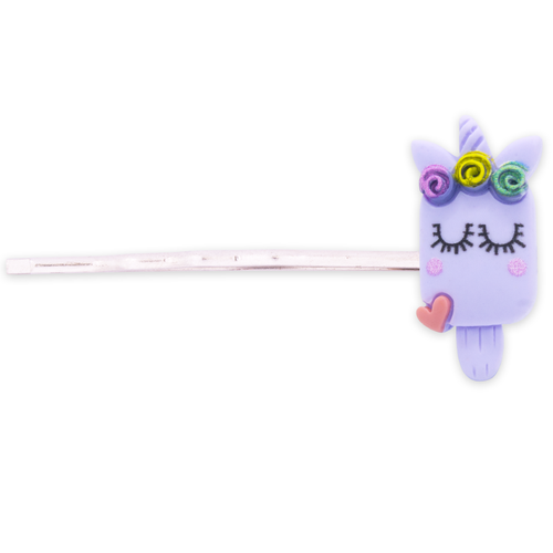 Purple Unicorn Popsicle Hair Pin