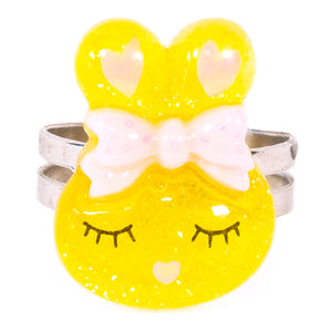 Yellow Sparkly Bunny Ring