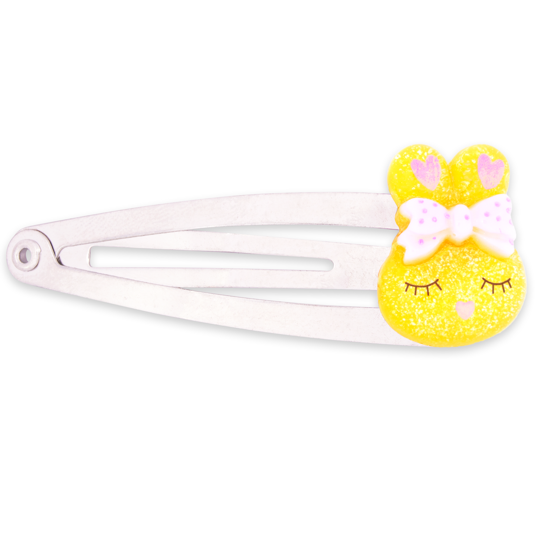 Yellow Sparkly Bunny Hair Clip